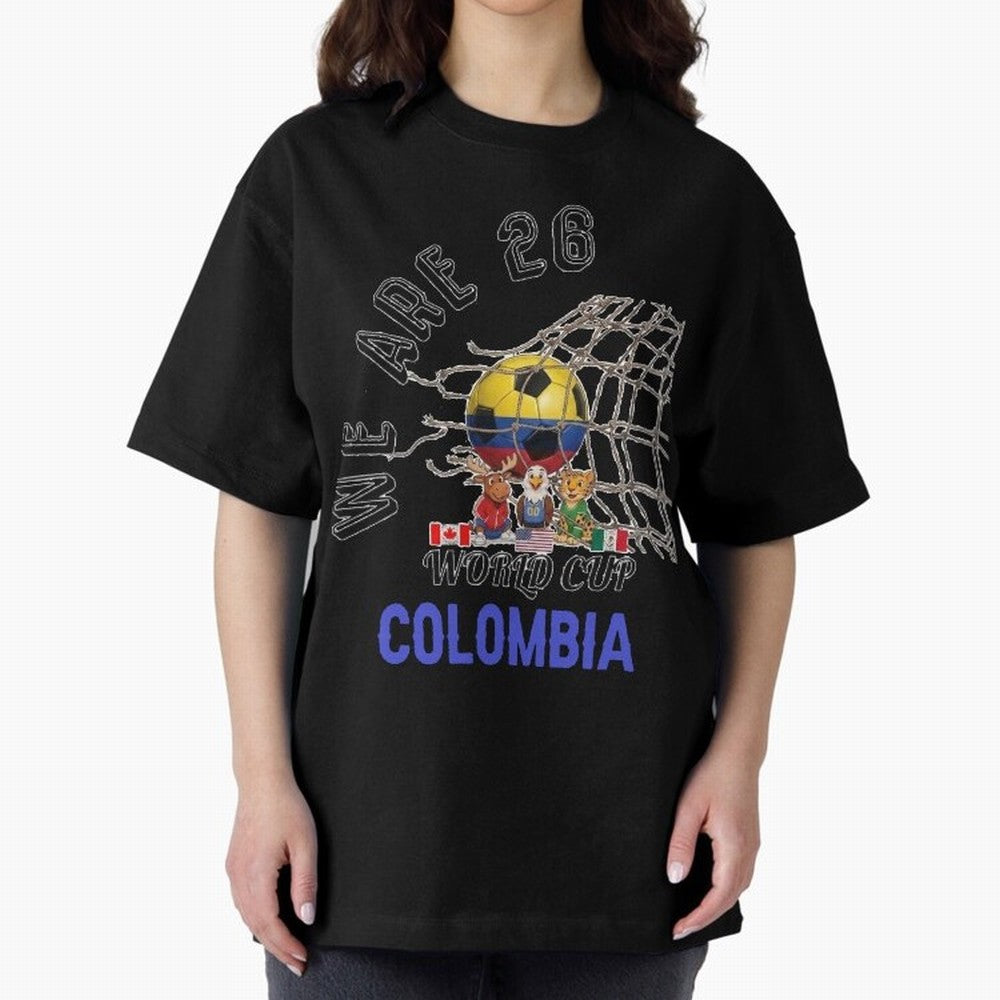 World cup 26 - Colombia Oversized T-Shirt Represent Fans Who Live for Global Football Passion for FIFA World Cup 2026, Capturing CR7, Germany, Football History, Final Match Energy, Crowd Noise and Once in a Lifetime Moments; Perfect for People Who