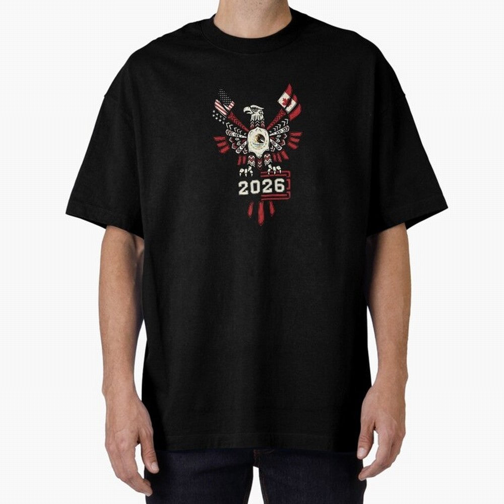 Rise of the North Eagle - Soccer Team Spirit 2026 T-Shirt_82784061 Oversized T-Shirt Represent the FIFA World Cup 2026 Group Stage Journey through Haaland Highlights, Argentina Pride, Vintage Soccer Flavor, Modern Football Stars, National Flags and