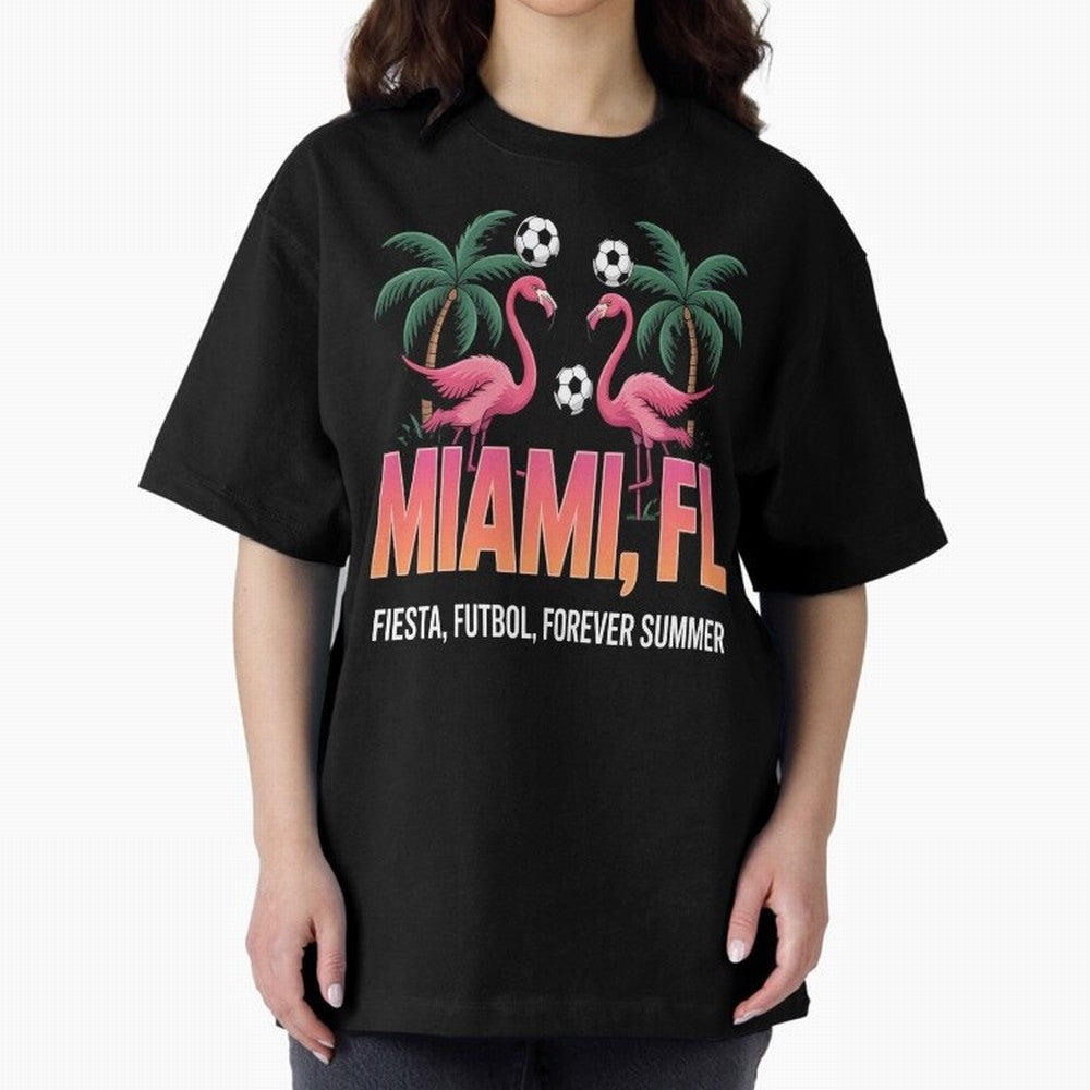 2026 soccer city - Miami FL - canada soccer - mexico soccer - north america soccer - 2026 soccer - world football 2026 - funny soccer shirt - patriotic soccer - sarcastic soccer Oversized T-Shirt Honor the Football Icons of Match Day Hype around