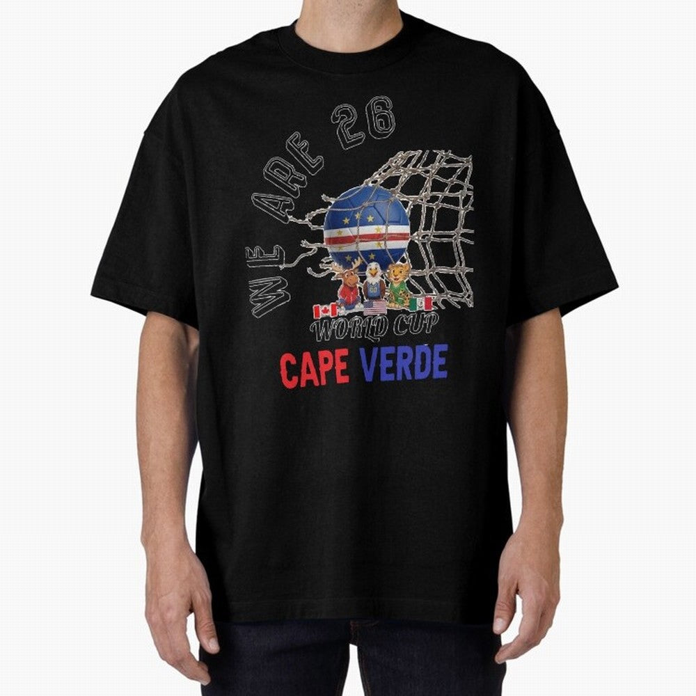 World cup 26 - Cape Verde Oversized T-Shirt Celebrate Fan Culture around the FIFA World Cup 2026 Journey through Neymar, Haaland and Cristiano Ronaldo Highlights, Portugal, Spain and Germany Pride, Vintage Soccer Flavor, Modern Football Stars,