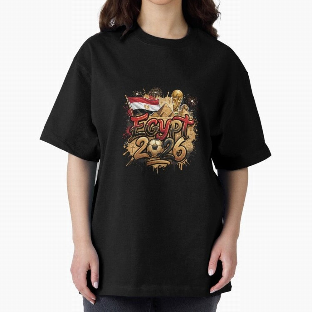 Egypt World Cup 2026 Football Legacy Oversized T-Shirt Honor Champions and Dreams in the FIFA World Cup 2026 USA Canada Mexico Journey through Neymar, Haaland and Cristiano Ronaldo Highlights, England, France and Netherlands Pride, Goal Celebration