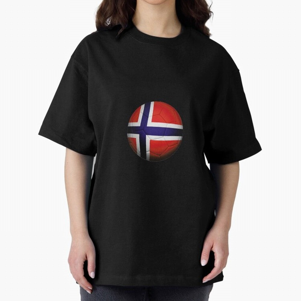 Norway Football Oversized T-Shirt Honor the Beautiful Game during Global Football Passion for FIFA World Cup 2026 Group Stage, Highlighting CR7 and Messi, Brazil, Champion Mindset, Group Stage Buzz, Knockout Tension and Passionate Fan Culture;