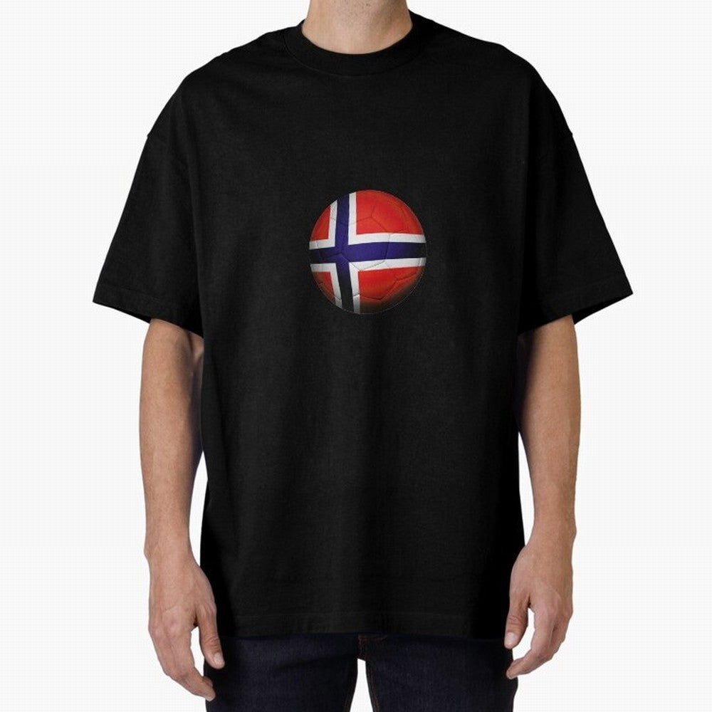 Norway Football Oversized T-Shirt Honor the Beautiful Game during Global Football Passion for FIFA World Cup 2026 Group Stage, Highlighting CR7 and Messi, Brazil, Champion Mindset, Group Stage Buzz, Knockout Tension and Passionate Fan Culture;