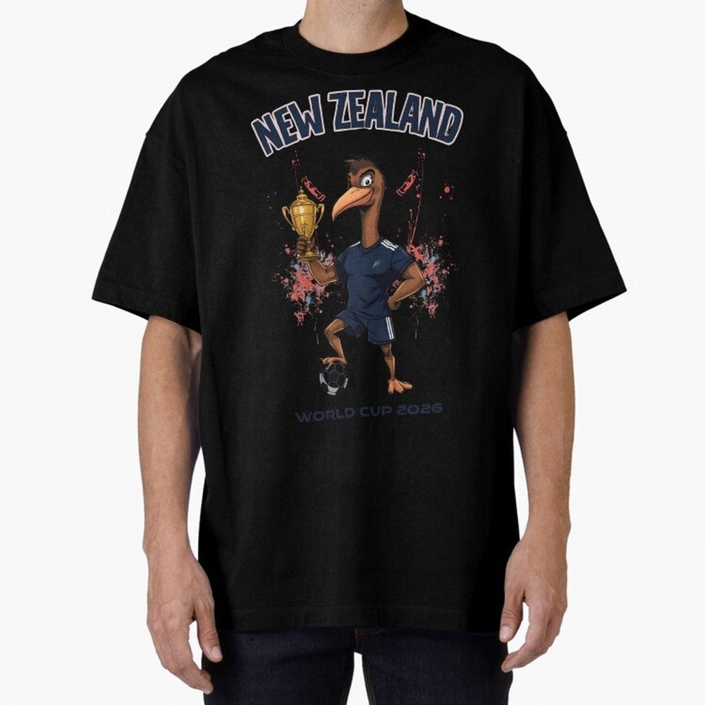 New Zealand - World Cup 2026 Oversized T-Shirt Remember Iconic Moments from FIFA World Cup 2026 Spirit, Connected to Portugal, Mbappe, Football Passion, Legendary Performances, Festival Vibes and Supporter Community; Built for Supporters Chasing