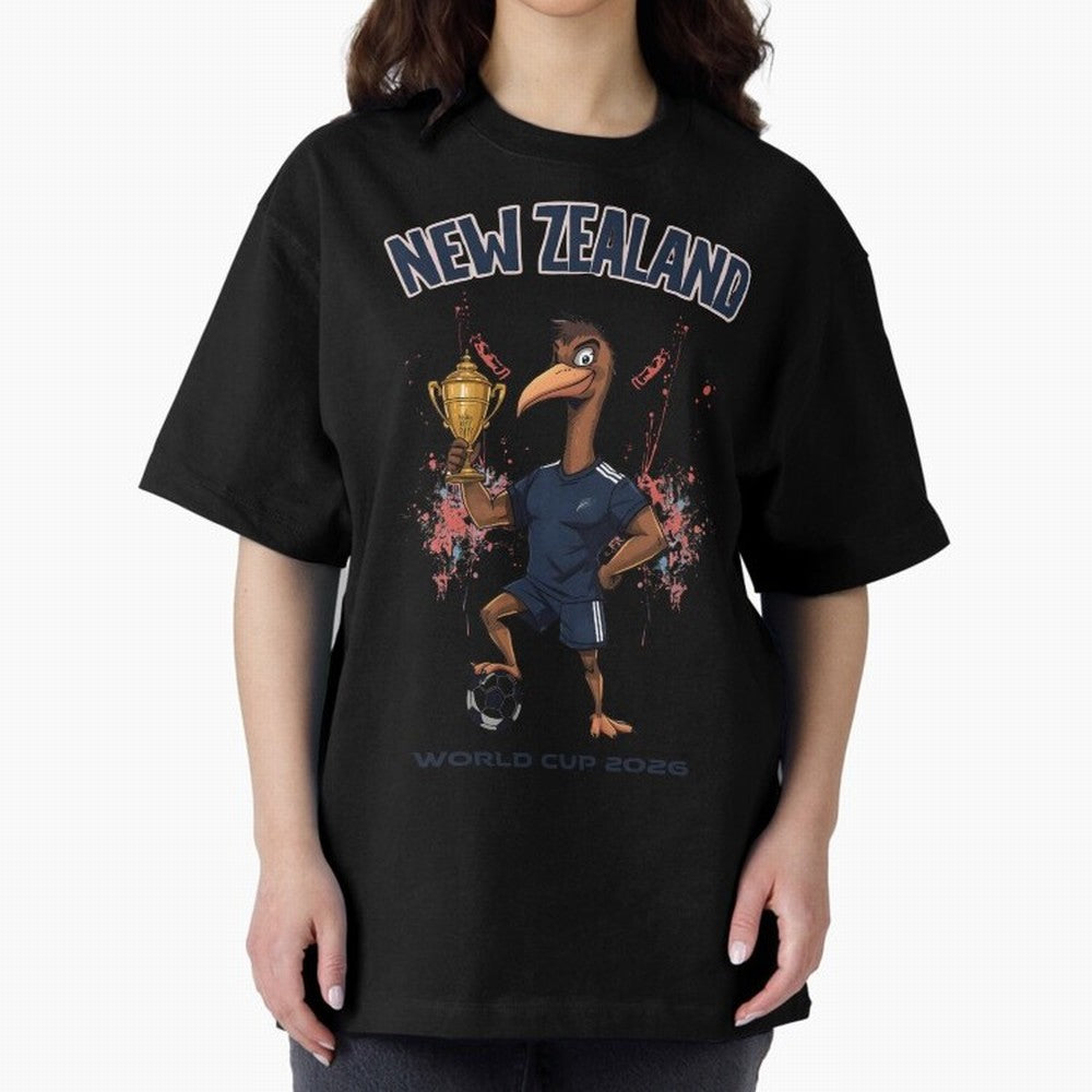 New Zealand - World Cup 2026 Oversized T-Shirt Remember Iconic Moments from FIFA World Cup 2026 Spirit, Connected to Portugal, Mbappe, Football Passion, Legendary Performances, Festival Vibes and Supporter Community; Built for Supporters Chasing