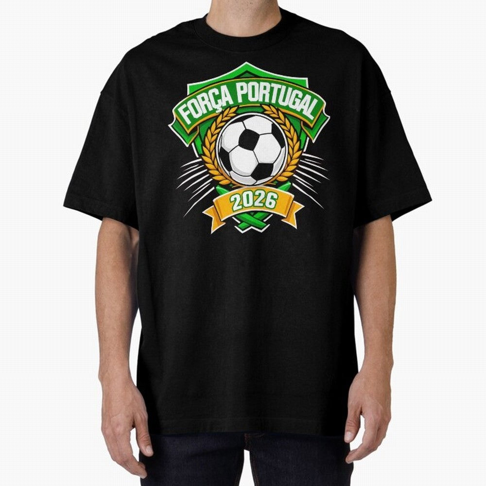 Portugal Fan Art for World Cup 2026 Oversized T-Shirt Celebrate Rivalries and Pride in FIFA World Cup 2026 USA Canada Mexico Built around Neymar, Brazil Energy, Football Passion, Legendary Performances, Festival Vibes and Supporter Community; Built