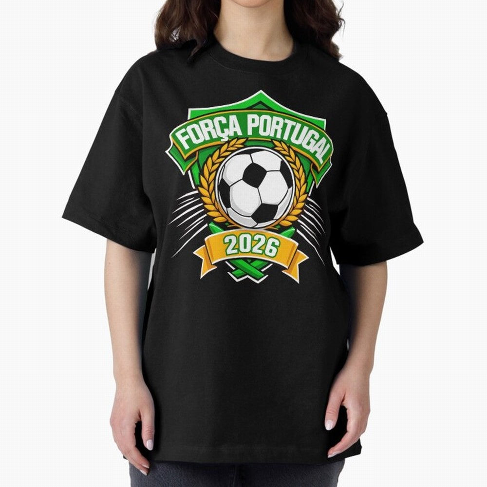 Portugal Fan Art for World Cup 2026 Oversized T-Shirt Celebrate Rivalries and Pride in FIFA World Cup 2026 USA Canada Mexico Built around Neymar, Brazil Energy, Football Passion, Legendary Performances, Festival Vibes and Supporter Community; Built