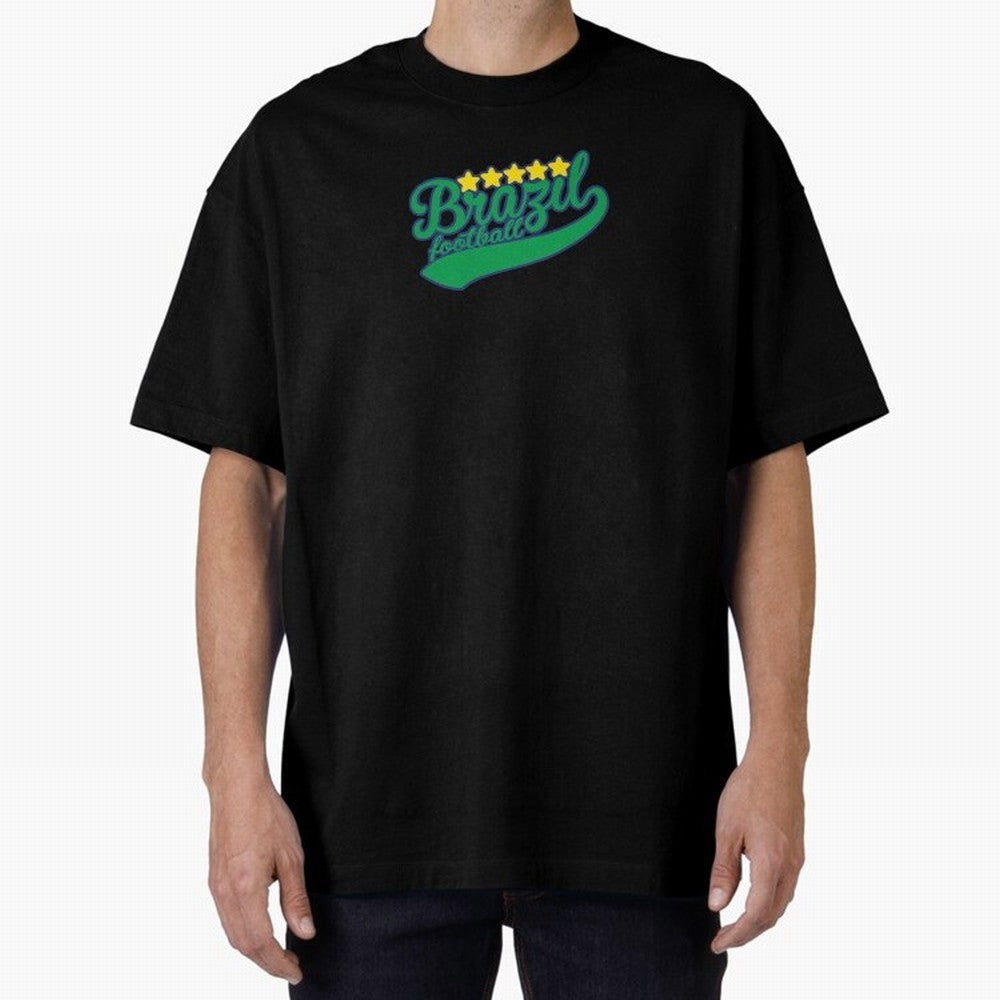 Brazil Soccer Football World Cup Vintage Oversized T-Shirt Represent the Passion of FIFA World Cup 2026 USA Canada Mexico for Fans of CR7 and Argentina, Bringing Game Day Rituals, Football Legends, Country Pride and the Road to the Final; Created