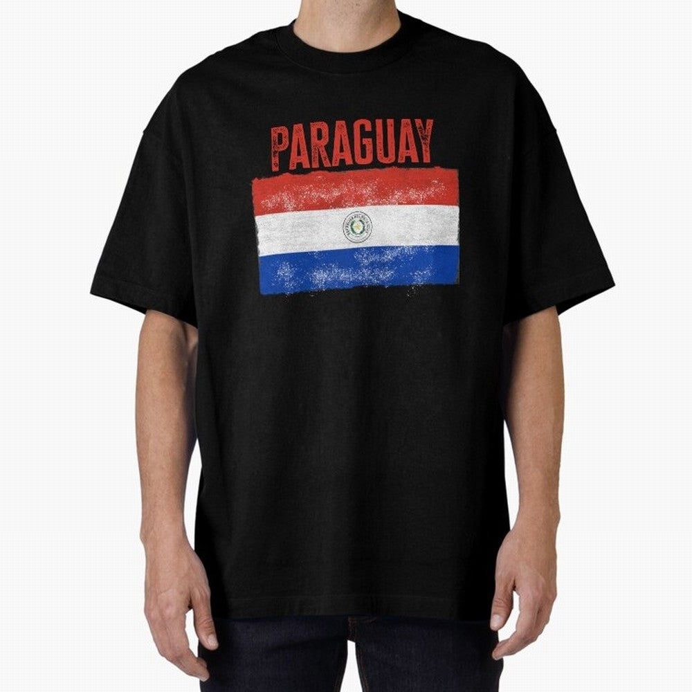 Paraguay Oversized T-Shirt Show Fan Pride Across FIFA World Cup 2026 Group Stage for Fans of Messi and Spain and Netherlands, Bringing Global Supporter Spirit, Legendary Goals, National Colors and Tournament Celebration; Ideal for Football Dads,