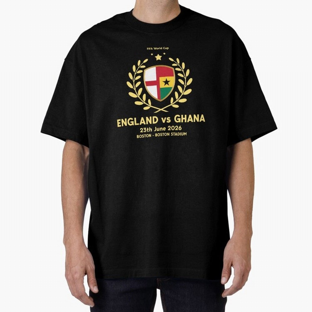 FIFA World Cup - England v Ghana Oversized T-Shirt Honor the Beautiful Game during FIFA World Cup 2026 for Fans of Messi, CR7 and Mbappe and Germany, Bringing Stadium Chants, National Pride, Trophy Dreams and Unforgettable Football Memories; Ideal