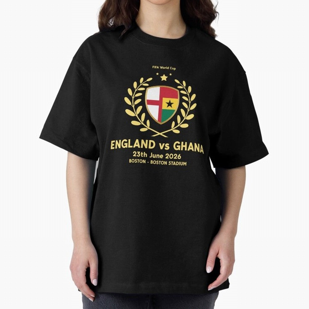 FIFA World Cup - England v Ghana Oversized T-Shirt Honor the Beautiful Game during FIFA World Cup 2026 for Fans of Messi, CR7 and Mbappe and Germany, Bringing Stadium Chants, National Pride, Trophy Dreams and Unforgettable Football Memories; Ideal