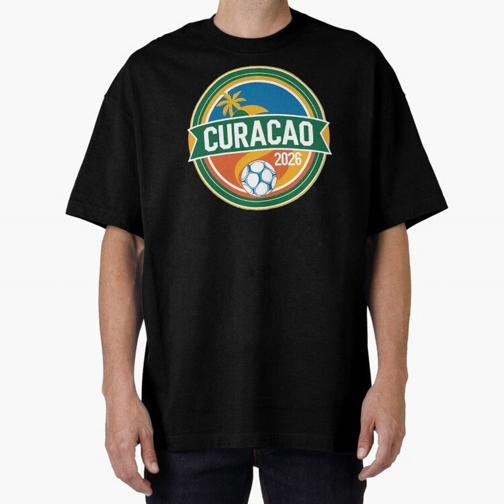 Curacao WC 2026 Oversized T-Shirt Discover FIFA World Cup 2026 USA Canada Mexico with Neymar, Haaland and Cristiano Ronaldo, Argentina, France and Brazil Energy, Tournament Hype, Historic Matchups, Family Viewing Parties and Global Sports Pride;
