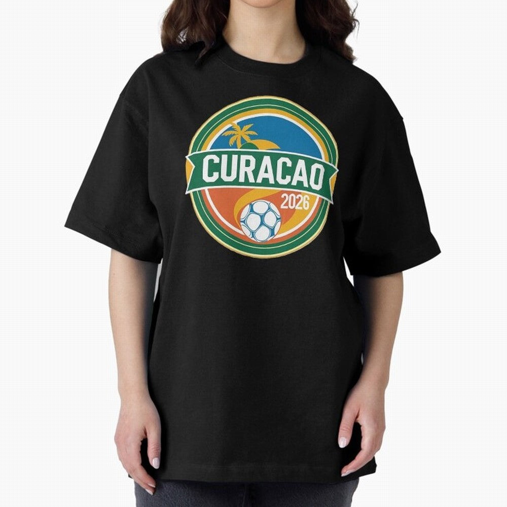 Curacao WC 2026 Oversized T-Shirt Discover FIFA World Cup 2026 USA Canada Mexico with Neymar, Haaland and Cristiano Ronaldo, Argentina, France and Brazil Energy, Tournament Hype, Historic Matchups, Family Viewing Parties and Global Sports Pride;