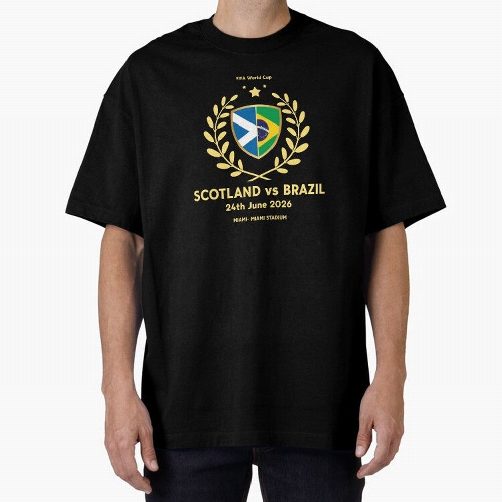 FIFA World Cup - Scotland v Brazil Oversized T-Shirt Relive the Noise and Pride of the FIFA World Cup 2026 USA Canada Mexico Journey through Cristiano Ronaldo Highlights, England and Germany Pride, Tournament Hype, Historic Matchups, Family Viewing