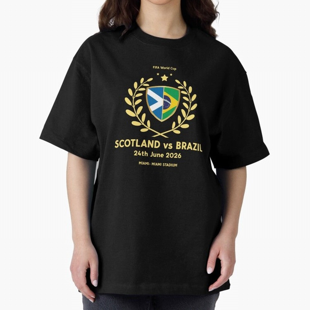 FIFA World Cup - Scotland v Brazil Oversized T-Shirt Relive the Noise and Pride of the FIFA World Cup 2026 USA Canada Mexico Journey through Cristiano Ronaldo Highlights, England and Germany Pride, Tournament Hype, Historic Matchups, Family Viewing