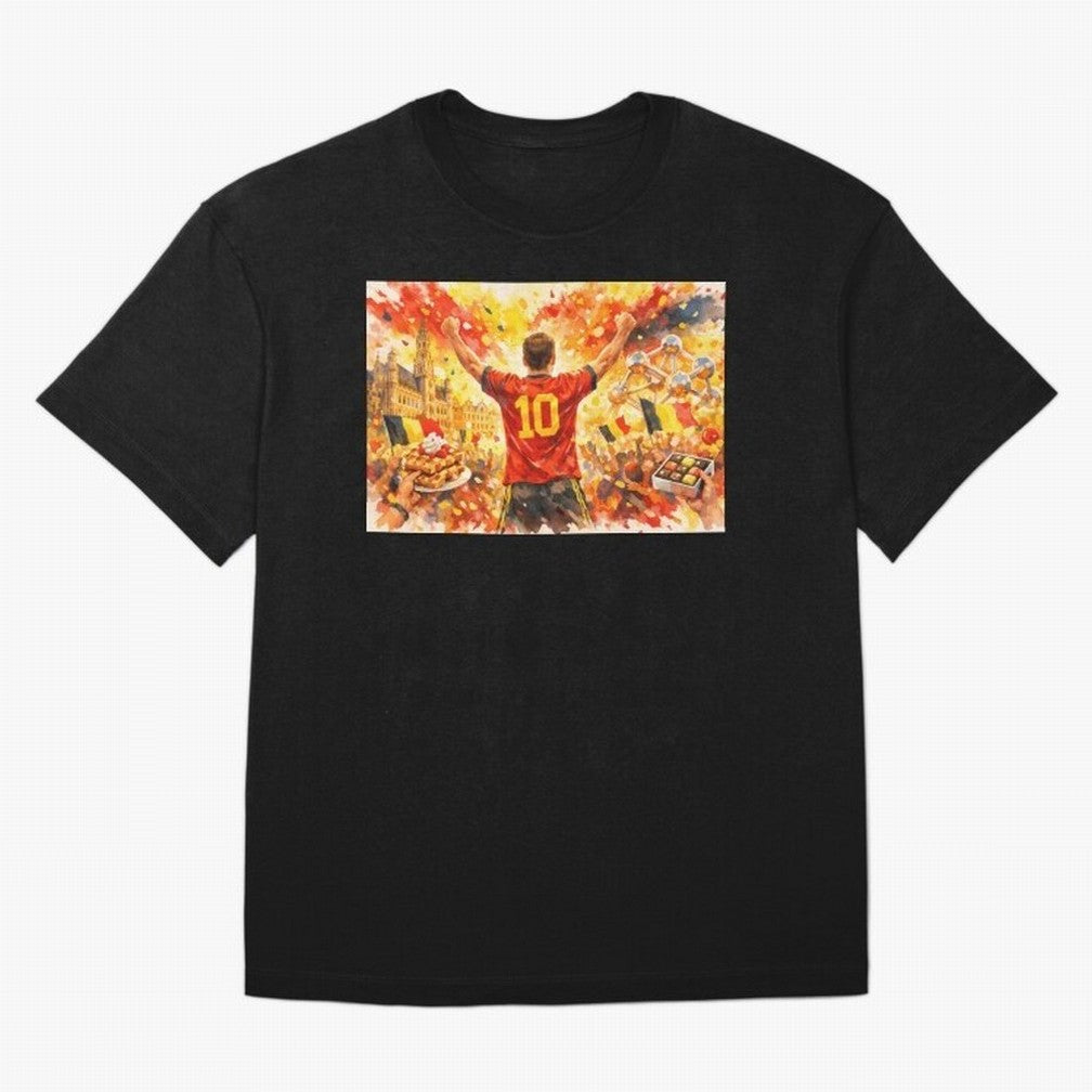 Belgian Celebration with Atomium Belgium Soccer Vibes Oversized T-Shirt Join the Global Buzz around FIFA World Cup 2026 Group Stage Spirit, Filled with France, Messi and Cristiano Ronaldo, Sports Nostalgia, International Competition, Famous Players