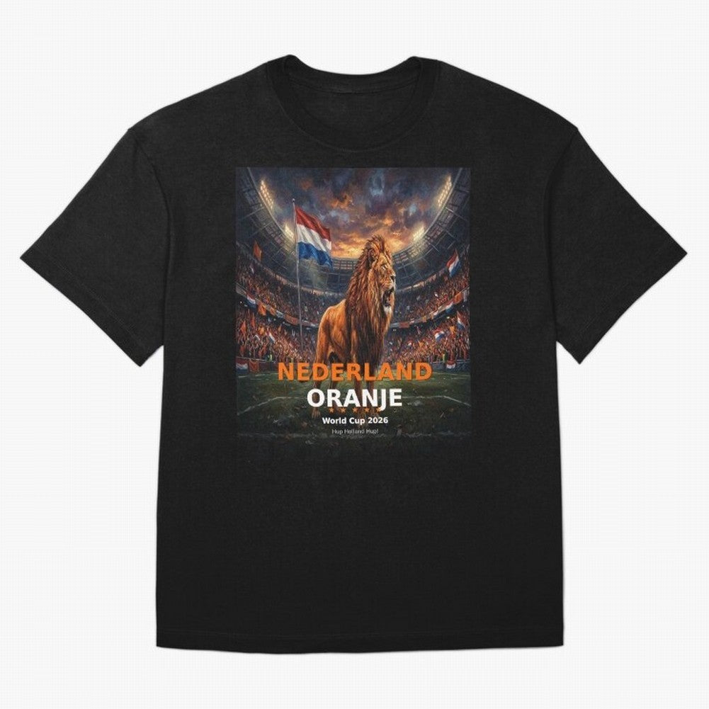 Nederland Oranje - World Cup 2026 Soccer Fan Tee Oversized T-Shirt Carry the Dream of FIFA World Cup 2026 Group Stage Connected to Neymar, Haaland and Cristiano Ronaldo, Brazil Energy, Football History, Final Match Energy, Crowd Noise and Once in a
