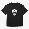 Soccer Skull in Goal Net - Dark Soccer Death Goal Oversized T-Shirt Keep the Legacy of the FIFA World Cup 2026 Group Stage Journey through Messi, Neymar and Mbappe Highlights, England Pride, Match Day Excitement, Supporter Culture, Golden Goals and
