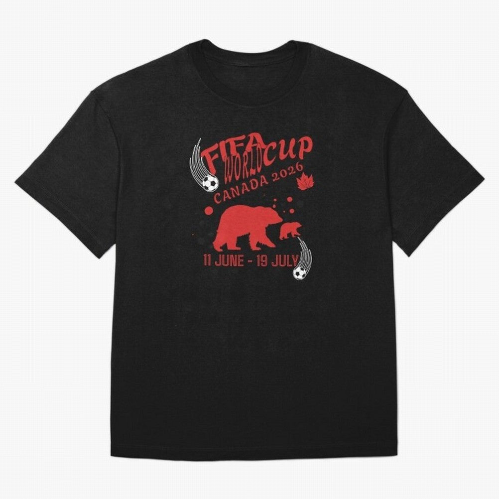 FIFA World Cup Canada 2026 Bear Maple Leaf - Football Canadian Design Oversized T-Shirt Join the Global Buzz around FIFA World Cup 2026 USA Canada Mexico for Fans of Cristiano Ronaldo, Haaland and CR7 and Germany, Bringing Football Festival