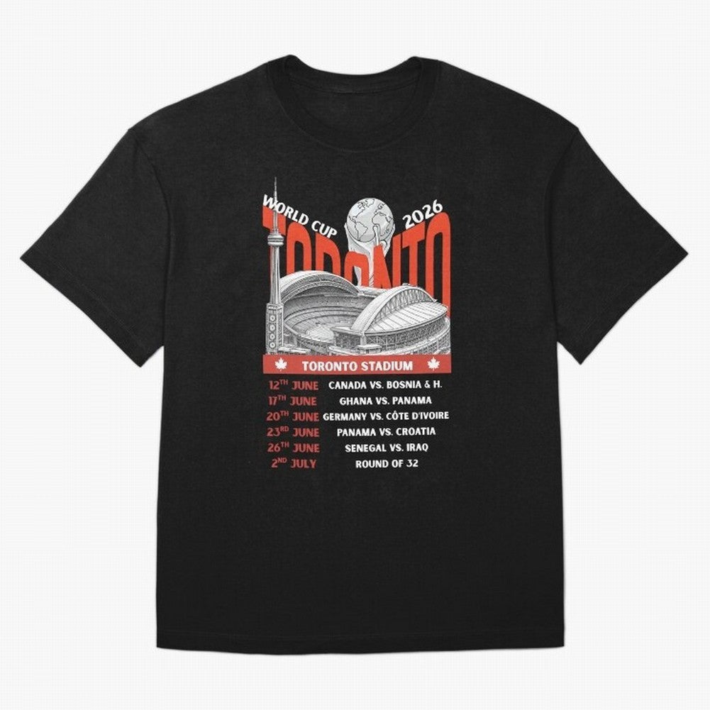 World Cup 2026 Toronto Stadium Match Schedule Soccer Fan Art Oversized T-Shirt Celebrate Every Goal in the FIFA World Cup 2026 Group Stage Journey through Neymar Highlights, Argentina, France and Brazil Pride, Match Day Excitement, Supporter