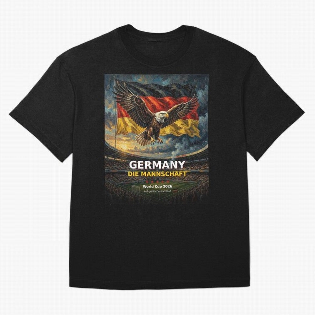Germany Die Mannschaft - World Cup 2026 Soccer Fan Tee Oversized T-Shirt Celebrate Fan Culture around FIFA World Cup 2026 USA Canada Mexico for Fans of Cristiano Ronaldo and France, Bringing Match Day Excitement, Supporter Culture, Golden Goals and