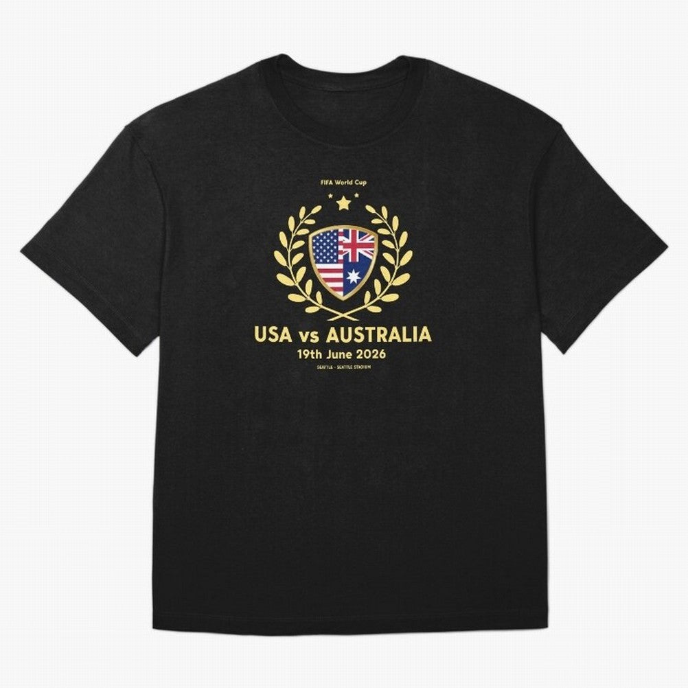 FIFA World Cup - USA v Australia Oversized T-Shirt Fuel Your Fan Pride for FIFA World Cup 2026 Group Stage Highlighting Messi and Cristiano Ronaldo, Portugal Energy, Football Passion, Legendary Performances, Festival Vibes and Supporter Community;