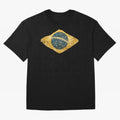 Vintage Brazil Flag Soccer Fan Design Oversized T-Shirt Join the Countdown to FIFA World Cup 2026 Spirit, Filled with Germany, Haaland, Fan Favorite Moments, National Team Passion, Big Match Drama and Soccer History; Built for Supporters Chasing