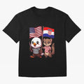 The American eagle and its friend, the Croatian marten Oversized T-Shirt Show Love for Legendary Goals in Match Day Hype around FIFA World Cup 2026, CR7, France and Portugal, Game Day Rituals, Football Legends, Country Pride and the Road to the