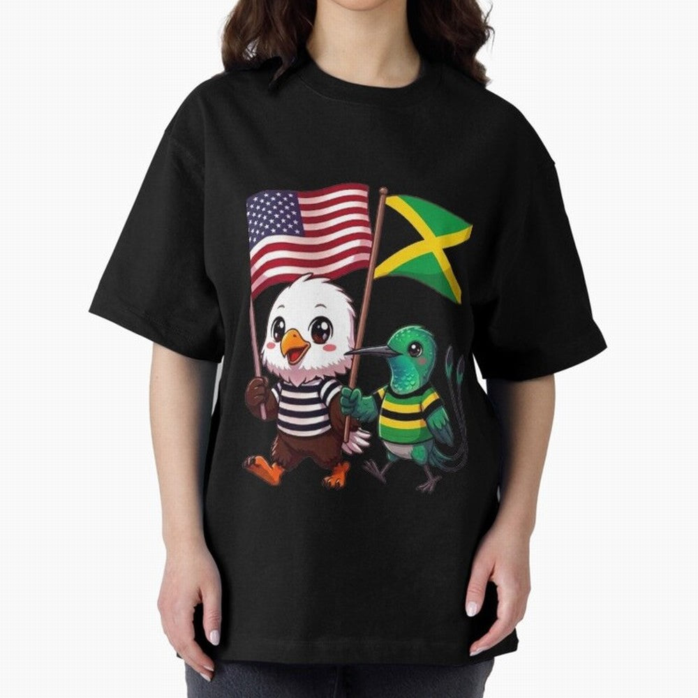 The American eagle and its friend, the Jamaican hummingbird Oversized T-Shirt Wear the Spirit of Match Day Hype around FIFA World Cup 2026 Group Stage, Messi and Cristiano Ronaldo, England, France and Netherlands, Game Day Rituals, Football