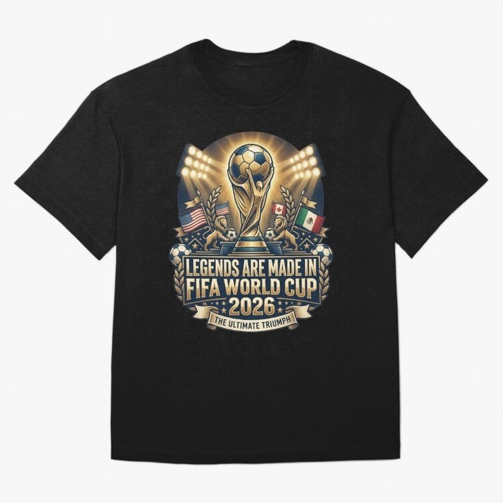 Legendary FIFA World Cup 2026 Football Quote Design For Passionate Soccer Fans Oversized T-Shirt Celebrate Golden Goal Energy in FIFA World Cup 2026 Group Stage for Fans of Cristiano Ronaldo, Haaland and CR7 and England, Bringing Match Day