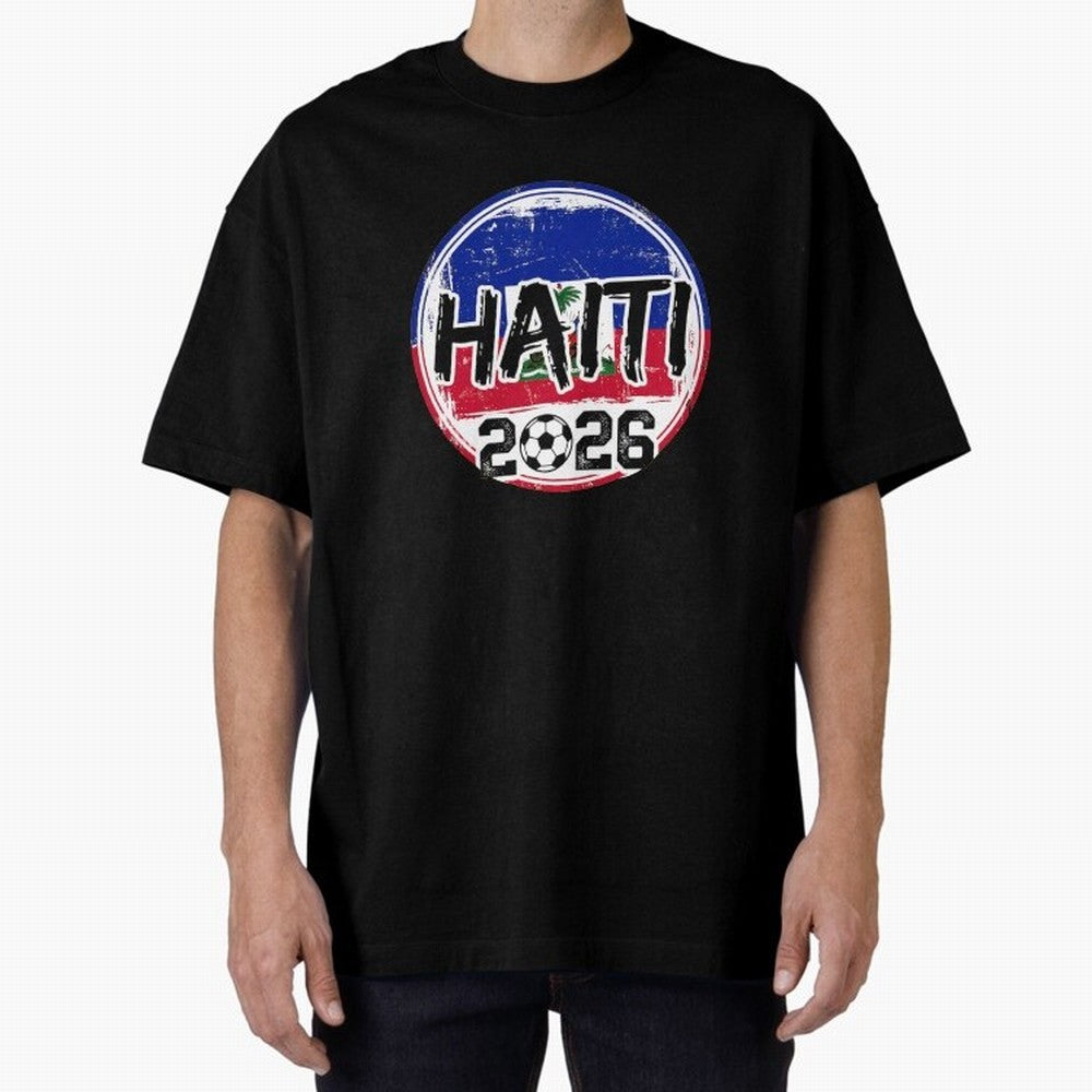 Haiti World Cup 2026 Soccer Fan Game Day T-Shirt_86605887 Oversized T-Shirt Support the Legends of Global Football Passion for FIFA World Cup 2026 USA Canada Mexico, Built around CR7, Argentina and Brazil, Worldwide Fan Energy, Dramatic Goals,