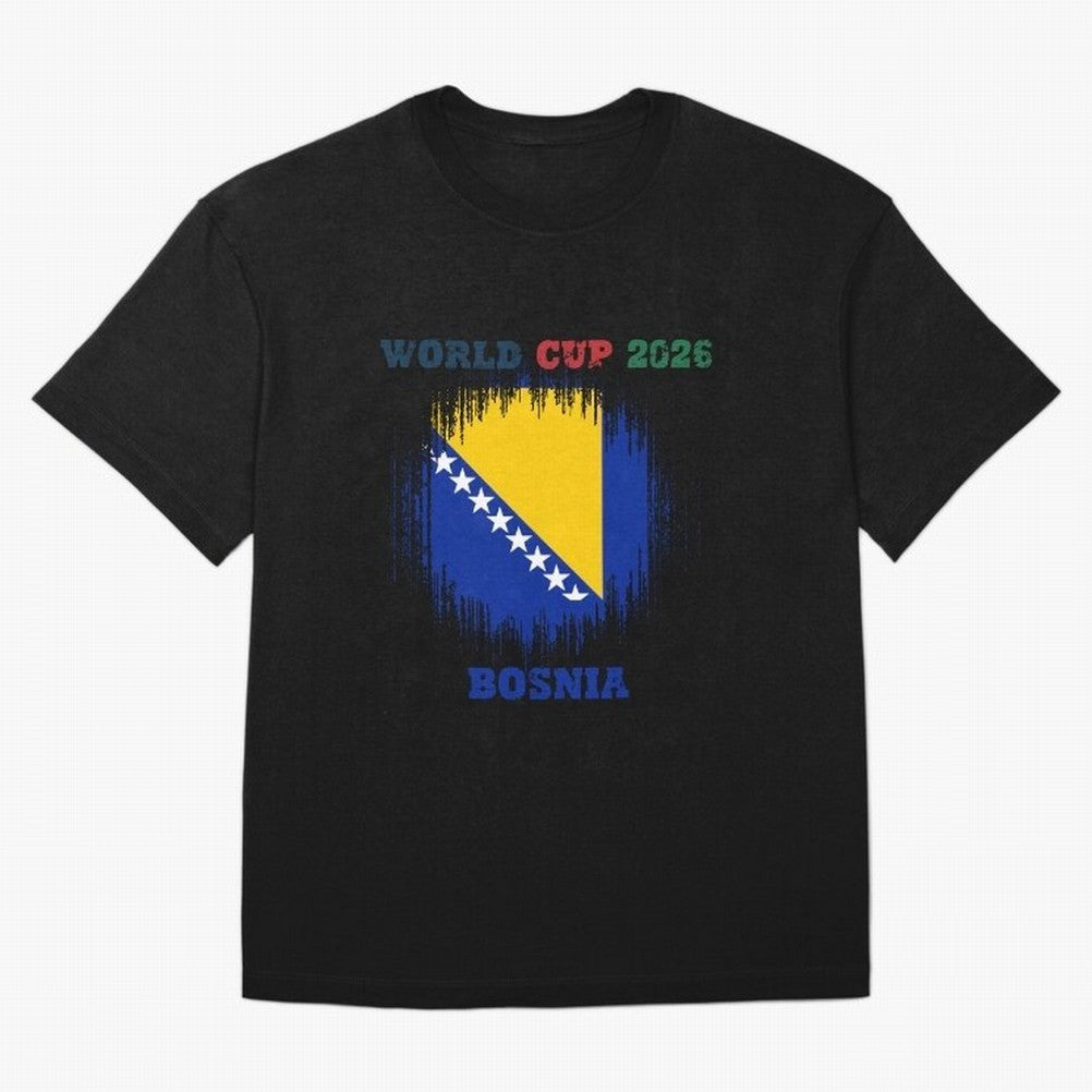 BOSNIA WORLD CUP 2026 Oversized T-Shirt Bring World Football Passion into Global Football Passion for FIFA World Cup 2026, Driven by Messi, CR7 and Mbappe, Portugal, Football Festival Excitement, Trophy Ambitions, Country Rivalries and Star Player