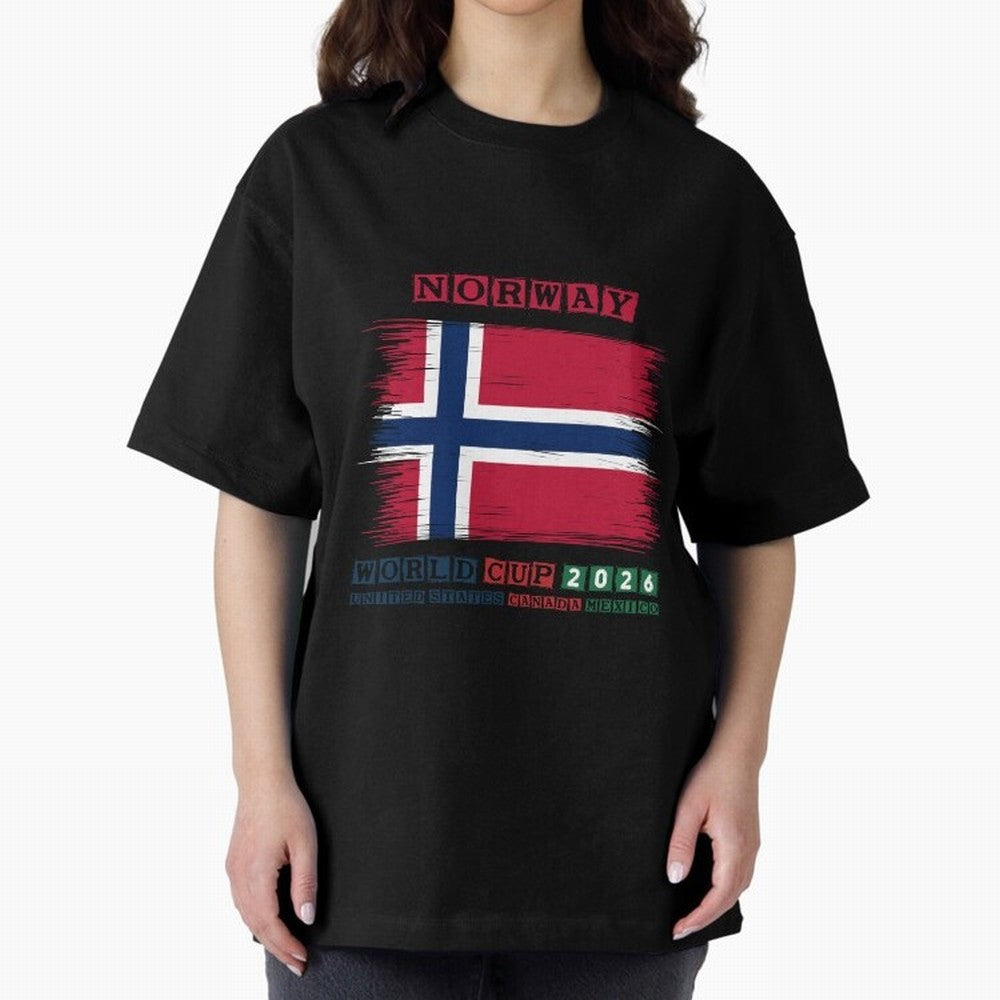 NORWAY WORLD CUP 2026 Oversized T-Shirt Honor Match Day Hype around FIFA World Cup 2026 Group Stage, CR7 and Messi, France, Global Supporter Spirit, Legendary Goals, National Colors and Tournament Celebration; Great for Supporters Who Love