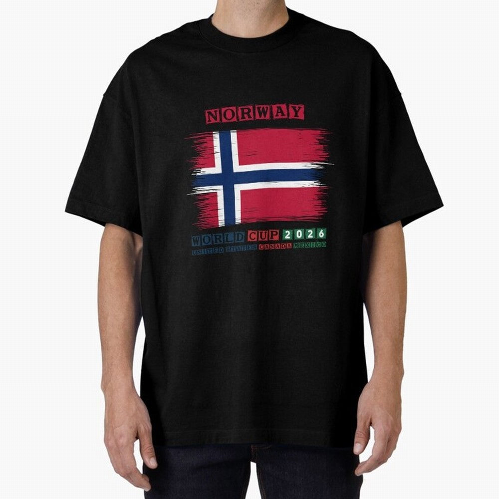 NORWAY WORLD CUP 2026 Oversized T-Shirt Honor Match Day Hype around FIFA World Cup 2026 Group Stage, CR7 and Messi, France, Global Supporter Spirit, Legendary Goals, National Colors and Tournament Celebration; Great for Supporters Who Love