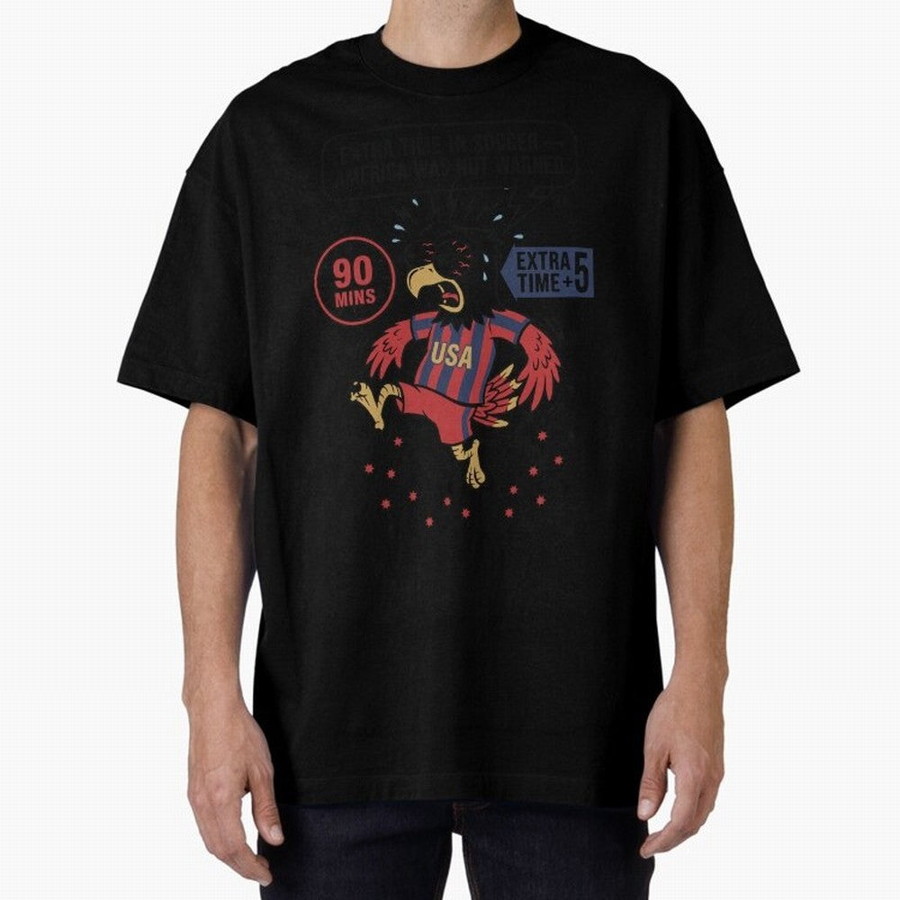 Extra Time ¡ª America Was Not Warned V1 Oversized T-Shirt Represent the Passion of FIFA World Cup 2026 Inspired by Neymar, Argentina Energy, Game Day Rituals, Football Legends, Country Pride and the Road to the Final; Perfect for Fans, Collectors,