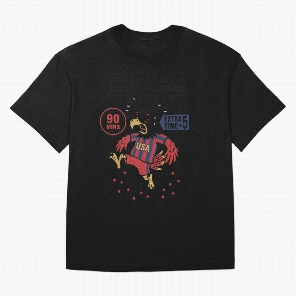 Extra Time ¡ª America Was Not Warned V1 Oversized T-Shirt Represent the Passion of FIFA World Cup 2026 Inspired by Neymar, Argentina Energy, Game Day Rituals, Football Legends, Country Pride and the Road to the Final; Perfect for Fans, Collectors,