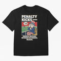 Penalty Kicks ¡ª WC2026 V2 Oversized T-Shirt Relive the Noise and Pride of the FIFA World Cup 2026 Group Stage Journey through Haaland Highlights, Brazil, Portugal and Argentina Pride, Vintage Soccer Flavor, Modern Football Stars, National Flags