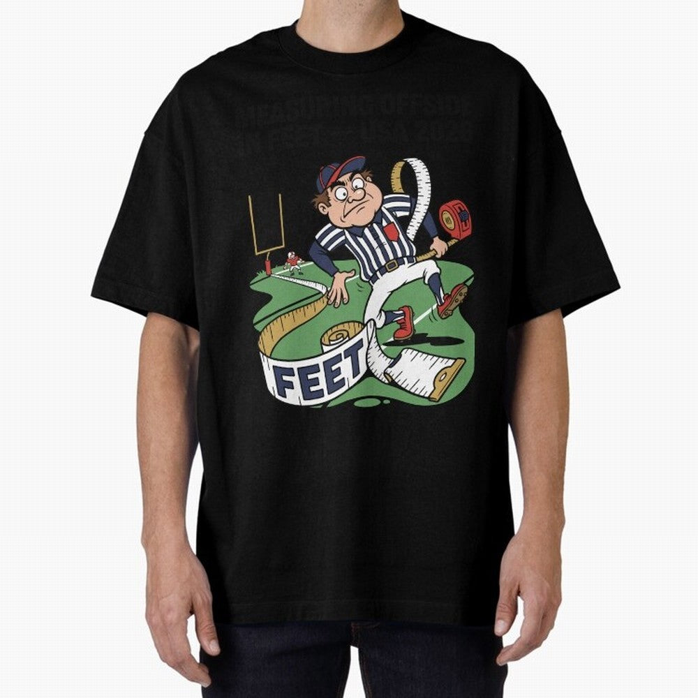 Measuring Offside in Feet ¡ª USA 2026 V2 Oversized T-Shirt Celebrate Golden Goal Energy in FIFA World Cup 2026 USA Canada Mexico for Fans of Mbappe and Neymar and England and Germany, Bringing Game Day Rituals, Football Legends, Country Pride and