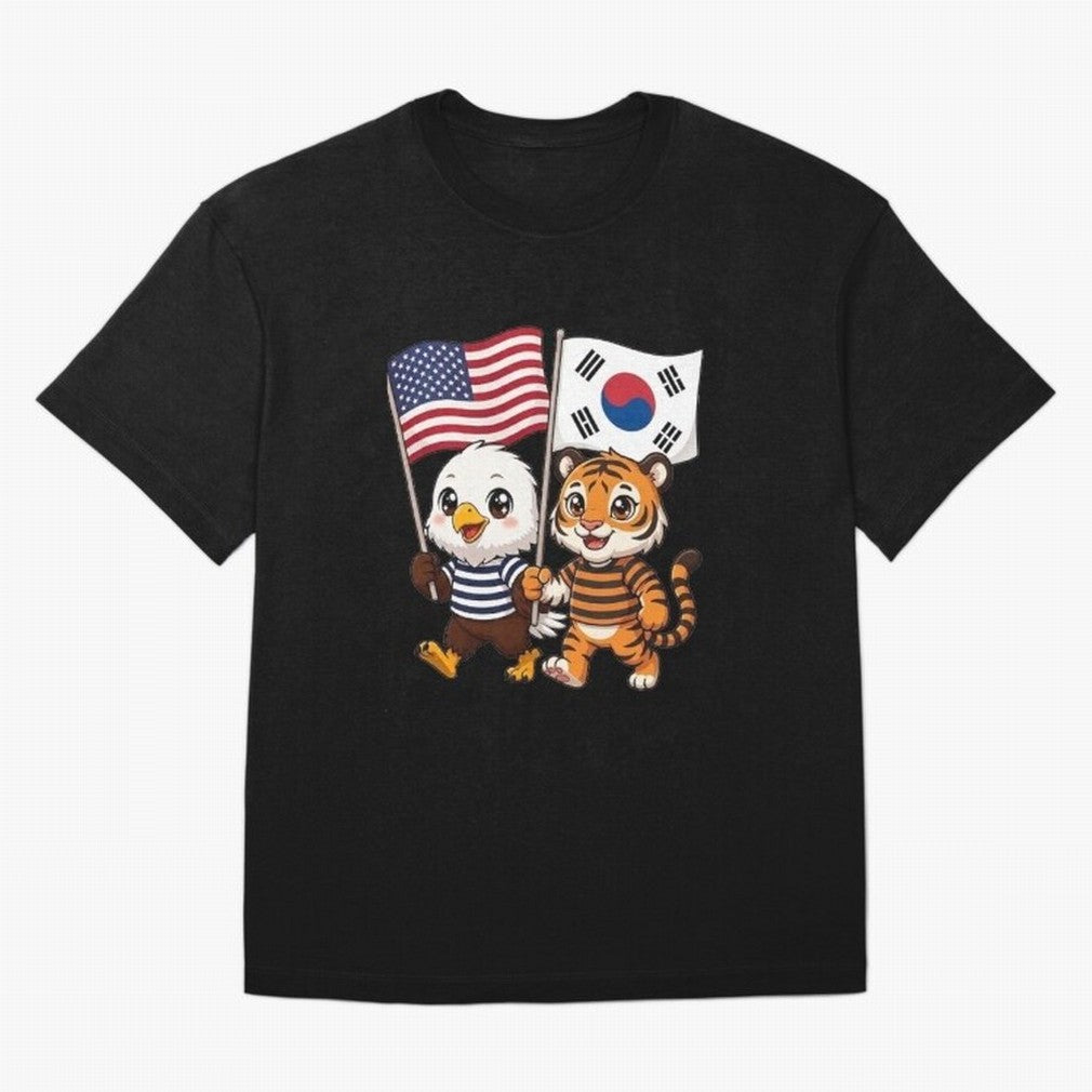The American eagle and its friend the South Korean tiger Oversized T-Shirt Bring Home the FIFA World Cup 2026 Group Stage Journey through Messi Highlights, Spain and Netherlands Pride, Match Day Excitement, Supporter Culture, Golden Goals and