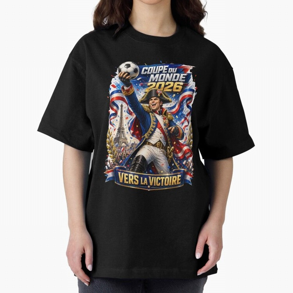 France World Cup 2026 Victory Oversized T-Shirt Enjoy FIFA World Cup 2026 Group Stage for Fans of Haaland and Mbappe and Germany, Bringing Worldwide Fan Energy, Dramatic Goals, Stadium Lights and Championship Celebrations; Perfect for People Who
