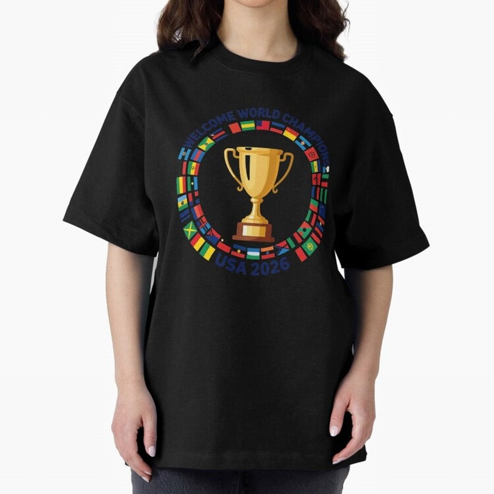 World Cup 2026 Celebration T-Shirt | USA Canada Mexico Soccer Fan Tee Oversized T-Shirt Feel FIFA World Cup 2026 Spirit, Connected to Spain and Netherlands, CR7, Classic Soccer Heritage, Championship Pressure, Fan Loyalty and International Pride;