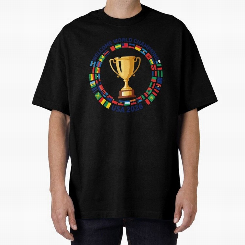 World Cup 2026 Celebration T-Shirt | USA Canada Mexico Soccer Fan Tee Oversized T-Shirt Feel FIFA World Cup 2026 Spirit, Connected to Spain and Netherlands, CR7, Classic Soccer Heritage, Championship Pressure, Fan Loyalty and International Pride;