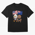 the American eagle and its friend the New Zealand kiwi Oversized T-Shirt Celebrate National Team Dreams in FIFA World Cup 2026 Group Stage Spirit, Highlighting Argentina and Brazil, Cristiano Ronaldo, Championship Spirit, Famous Goals, Roaring