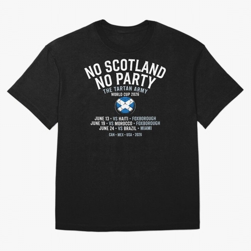 No Scotland No Party 2026 Oversized T-Shirt Celebrate National Team Dreams in FIFA World Cup 2026 Group Stage for Fans of Messi and Germany, Bringing Soccer Culture, Superstar Moments, National Team Dreams and Competitive Fire; Ideal for Passionate