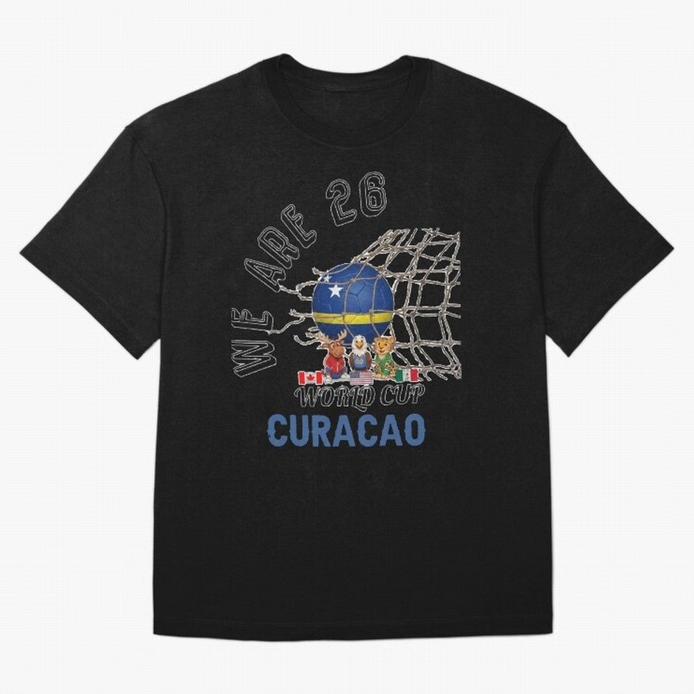 World cup 26 - Curacao Oversized T-Shirt Embrace Global Football Passion for FIFA World Cup 2026 Group Stage, Built around Cristiano Ronaldo, Argentina, Soccer Culture, Superstar Moments, National Team Dreams and Competitive Fire; Perfect for