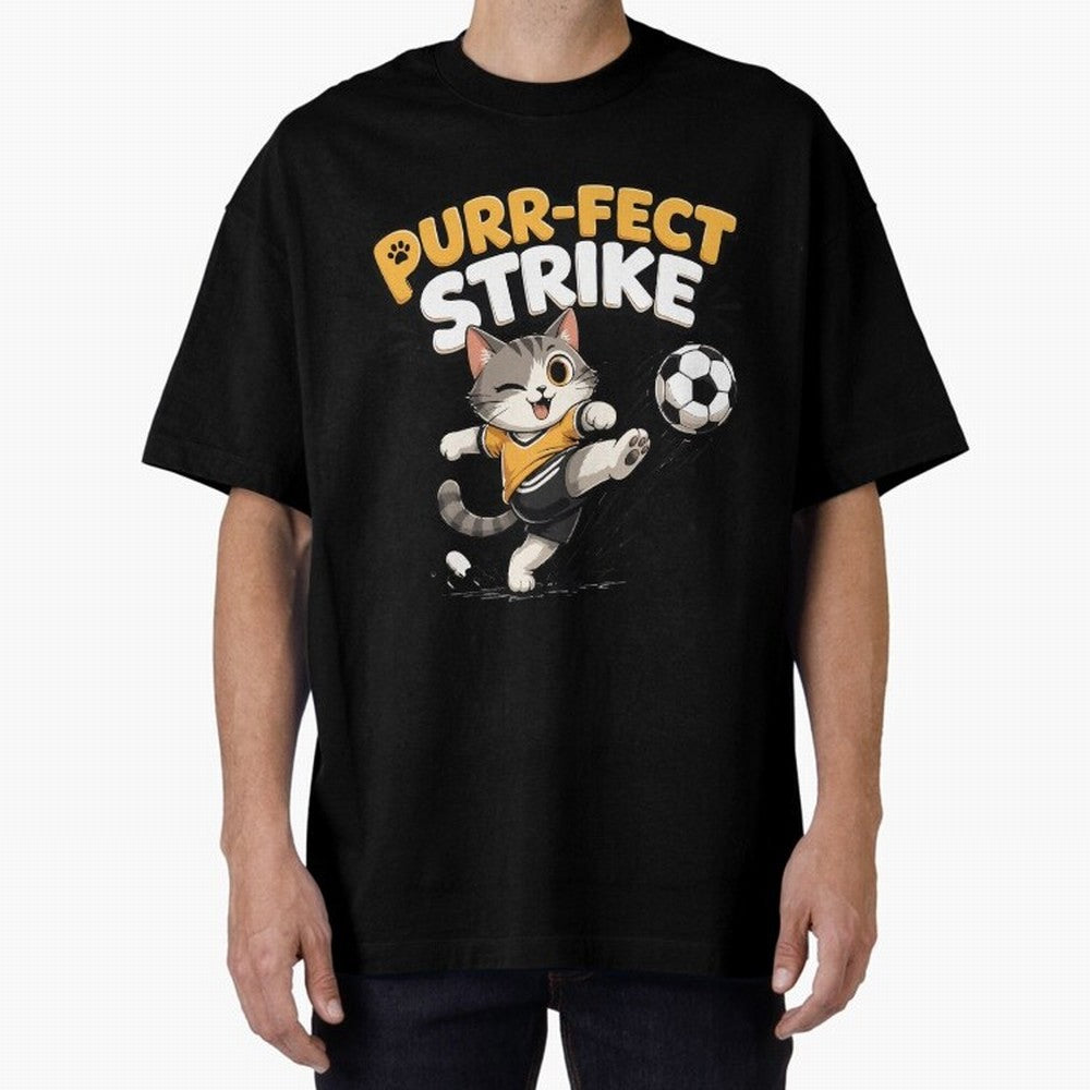 Purr-fect Strike Oversized T-Shirt Upgrade Global Football Passion for FIFA World Cup 2026 Group Stage, Built around Cristiano Ronaldo, Haaland and CR7, Germany, Stadium Memories, Football Loyalty, International Chants and Championship Tradition;