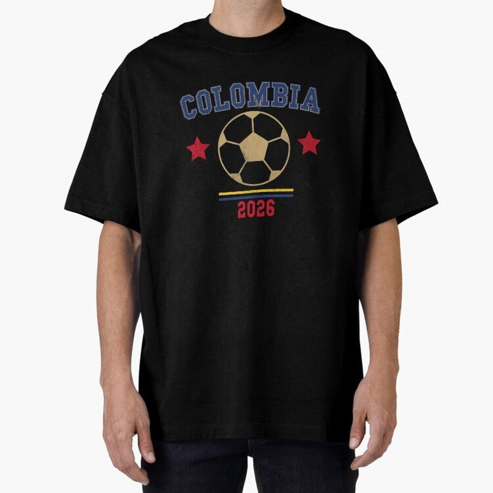 Colombia ¡ª Vintage Soccer Tee Oversized T-Shirt Bring Supporter Culture to FIFA World Cup 2026 USA Canada Mexico Spirit, Made for Portugal, Spain and Germany, Messi, Game Day Rituals, Football Legends, Country Pride and the Road to the Final;