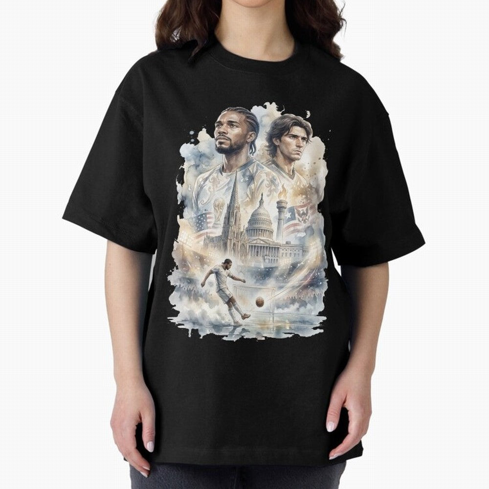 FIFA 2026 America Players Oversized T-Shirt Upgrade Match Day Hype around FIFA World Cup 2026, CR7, Argentina, France and Brazil, Stadium Memories, Football Loyalty, International Chants and Championship Tradition; Ideal for Fans Who Follow Messi,
