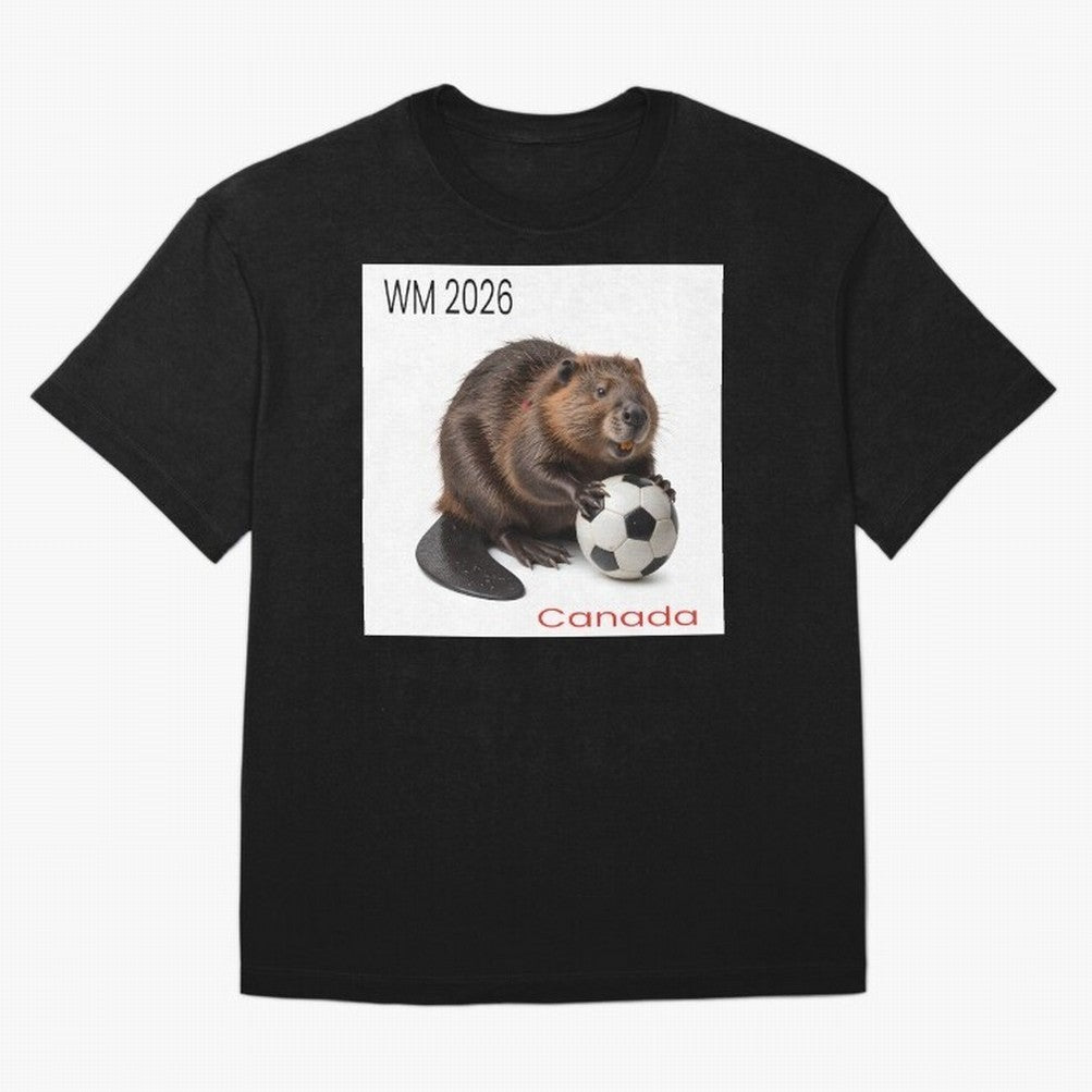 Canadian beaver invites you to World Cup 2026 in USA, Canada and Mexico Oversized T-Shirt Bring World Football Passion into Global Football Passion for FIFA World Cup 2026 Group Stage, Connected to Cristiano Ronaldo, Portugal, Soccer Culture,