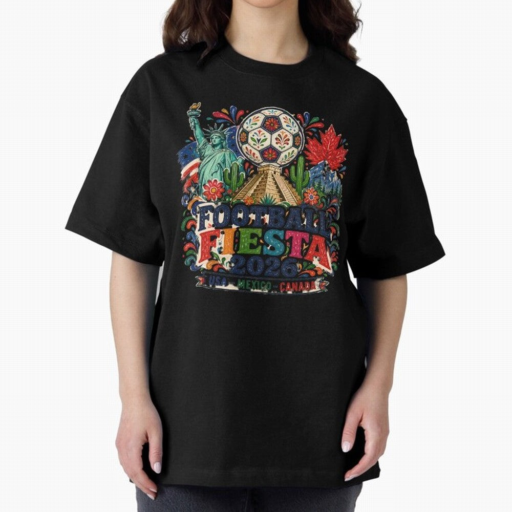 Football Fiesta 2026 Soccer Celebration Art Oversized T-Shirt Spotlight Match Day Hype around FIFA World Cup 2026 USA Canada Mexico, Cristiano Ronaldo, Haaland and CR7, Portugal, Spain and Germany, Game Day Rituals, Football Legends, Country Pride
